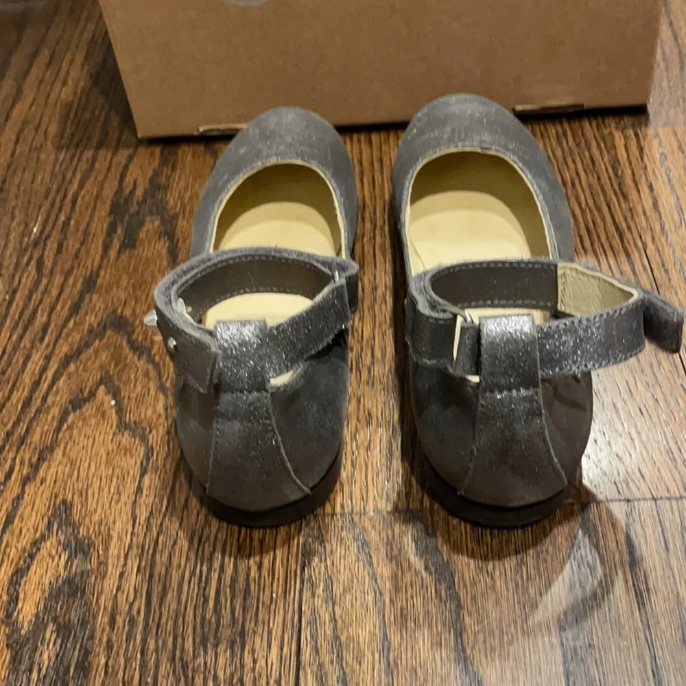 Naturino Norcia girls silver ballet flat shoe 35